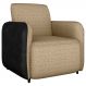 Poltrona Decorativa Zuquire 76 cm Linho Vancouver Palha Corino Preto Milani Store