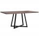 Mesa Jantar Cozinha I08 Madeira Teada 180X77 cm Castanho Aço Preto Dmobiliario