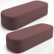 Kit 02 Puffs Decorativos Orgânicos Para Living Quarto 195cm Doha W01 Suede Rosê - Lyam Decor