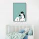 Quadro Infantil Cartoon Zebra 60x43 Filete Preto