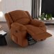 Poltrona do Papai Reclinável Sala de Cinema Madrid Glider Manual Giratória Massagem USB Veludo Terracota G23