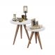 Conjunto Mesa Lateral de Apoio Retrô Pés Palito Branco