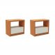 Conjunto com 2 Mesas de Cabeceira Tânia 1 Gaveta Freijó e Off White