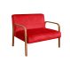 Poltrona Namoradeira 2 Lugares Anita - Suede Vermelho