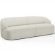Sofá 3 Lugares Curvo Orgânico Para Sala Living 220cm Barolo L06 Linho Cru - Lyam Decor