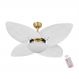 Ventilador de Teto Dormamu Dourado 4 Pás Palmae Branco 220V com Controle