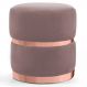Puff Decorativo Com Cinto e Aro Rosê Round B-305 Veludo Rosê - Domi