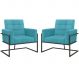 2 Poltronas com Base de Ferro Reforçada para Recepção MOBLAN decor