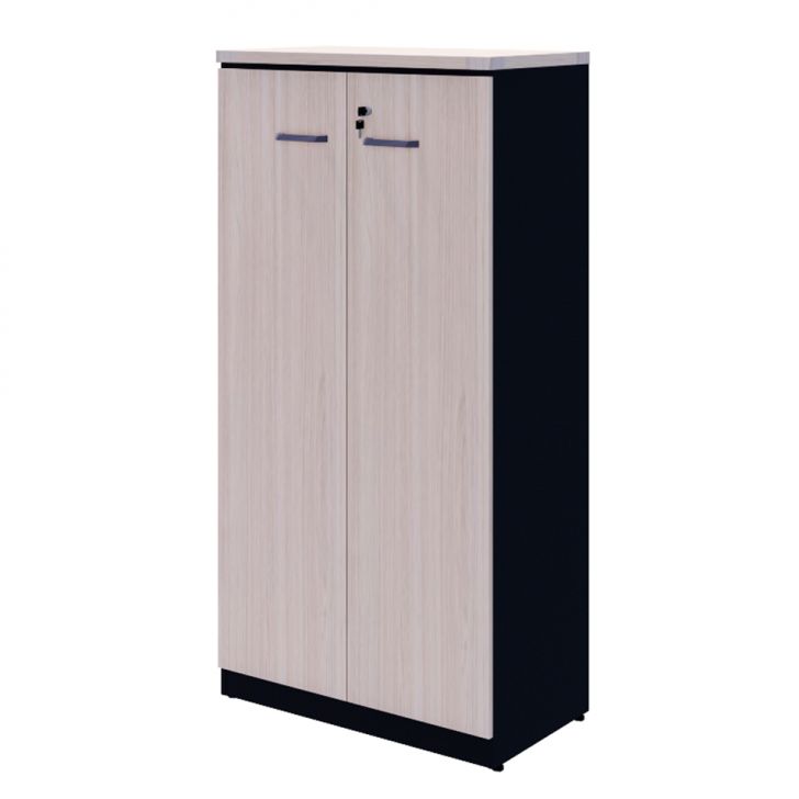 Armário de Escritório Yaris 2 PT Carvalho Berlin e Preto 161 cm