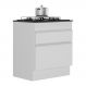 Balcão Cozinha para Cooktop 70cm com Rodapé 1 Porta 1 Gaveta Veneza Multimóveis V2118 Branco