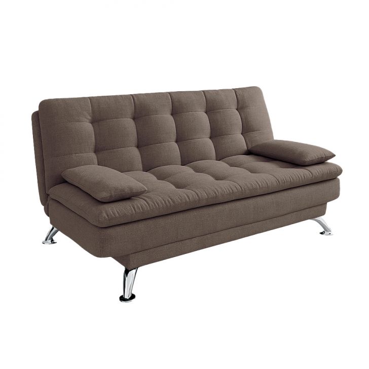 Sofá-Cama Casal 3 Lugares Premium Linho Marrom