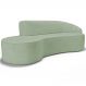 Sofá 5 Lugares Curvo Sala de Estar Living Firenze Direito D02 Linho Verde 300 cm D-477 - Lyam