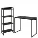 Kit Para Escritório Estante Areta 4 Prateleiras Mesa Industrial Aspen 90cm C01 Onix - Lyam Decor