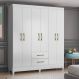 Guarda Roupa Casal 6 portas e 2 gavetas Branco Panamá - Moval