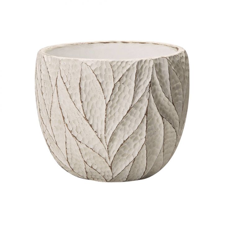 Cachepot Folhagem Off White 15 Cm