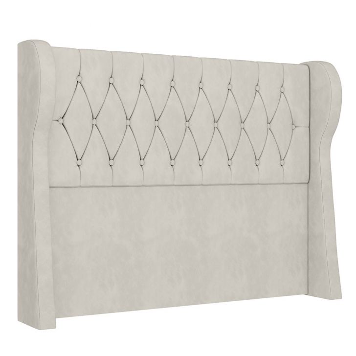 Cabeceira Casal King Cama Box 195cm Malva Z04 Veludo Bege - Mpozenato