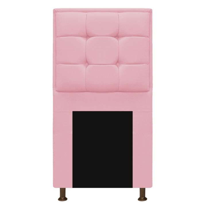 Cabeceira Copenhague 90 cm Solteiro Suede Rosa Bebê - Amarena Móveis