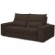 Sofá Retrátil Reclinável Para Sala de Estar Living 210cm Nápoles F04 Veludo Marrom - Lyam Decor