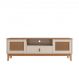 Rack de Sala Para TVs 60 Pol. Pés de Madeira Adams Babus - Off White / Cedro TR