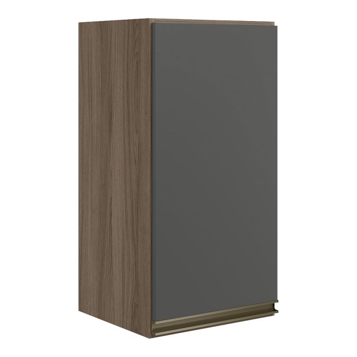 Armario Aereo 1 Porta MDF 35 cm Kali 16089 Carvalho Toq Chumbo Nicioli