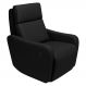 Poltrona Decorativa Reclinável Manual Moroni Couro Preto G43 - Gran Belo