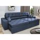 Sofá Retrátil e Reclinável 2,52m com Molas Cama inBox Estilo Suede Velusoft Azul
