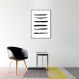 Quadro Pinceladas Pretas 60x43 Filete Marrom