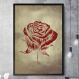 Quadro Decorativo Flor Vermelha E Ouro-34x49Cm