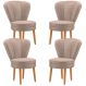 Jogo 4 Poltronas Resistente para Recepção Decor Moderna Tecido Veludo MOBLAN decor