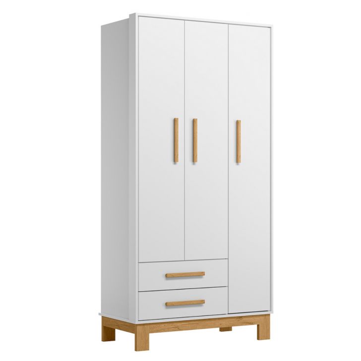 Roupeiro com 3 Portas Segóvia Branco Acetinado