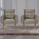 Conjunto de Poltronas Decorativas Lily Veludo Cappuccino