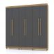 Guarda Roupa Casal 6 Portas 218 cm Elegância Nature/Alasca - Pallazio