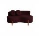 Sofá Decorativo Curvo Orgânico Living Suede Bordo - Montanaris Decor