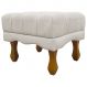 Puff Decorativo Retangular Para Sala Quarto Penteadeira Duque Luxo Bouclé Capitonê Bege
