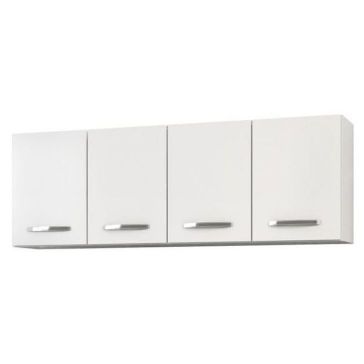 Armário Aéreo Panamá 04 Portas 160cm Branco/Castanho - Lumil Móveis