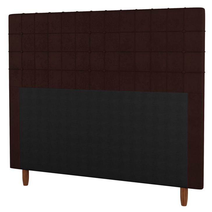 Cabeceira Cama Box Solteiro Parisis 90cm Linho Marrom - Desk Design