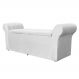 Calçadeira Baú Casal 140 cm Cancun Suede Branco - DS Estofados