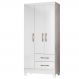 Guarda Roupa Solteiro Lima 3 Portas 182x82 cm Branco Flex Moval