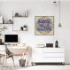 Quadro Frase School Kills Creativity 60x60 Filete Marrom
