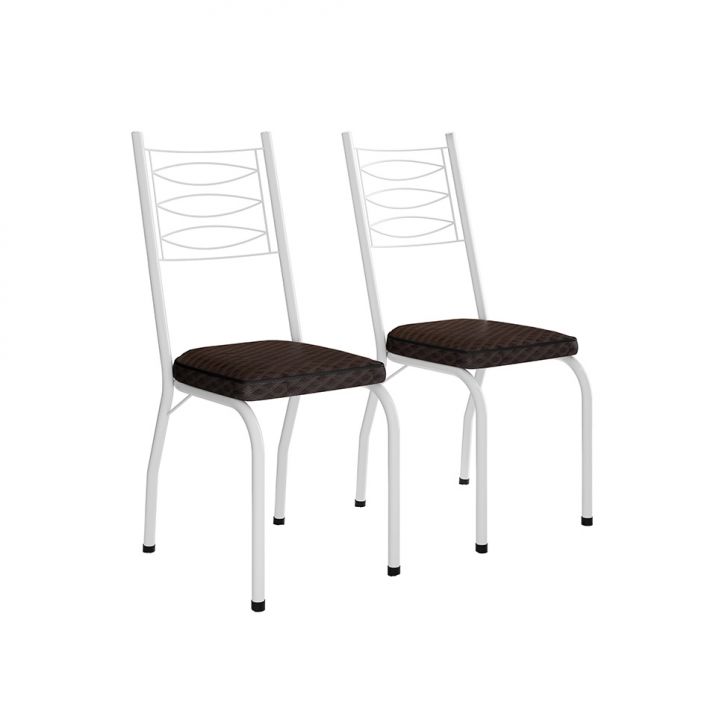 Conjunto com 2 Cadeiras Ludi Cacau e Branco