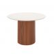 Mesa de Jantar Redonda com Tampo de Vidro Off White Kalina Canela 115 cm