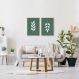 Quadro Up Folhas Escandinavas 122x86 2-86x60 Filete Marfim