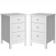 Kit 02 Mesas De Cabeceira 3 Gavetas 40 cm DM113 Branco Dtall