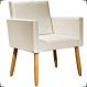Kit 2 Poltronas Decorativas Para Sala Nina Corino Bege Pé Castanho - Clique E Decore