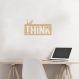 Quadro Escultura Frase Just Think 80x46 Areia