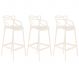 Kit 3 banquetas altas bancada cozinha Masters Allegra Creme