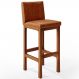 Banqueta Alta Para Cozinha Sala De Jantar Fixa Alya L02 Couríssimo Camel - Lyam Decor