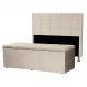 Kit Cabeceira e Calçadeira Baú Casal Queen 1,60m Roma Suede Bege Dal Poz Estofados