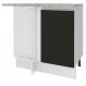 Balcão Armário de Cozinha de Canto 1 Porta Branco/Preto Glamy Madesa