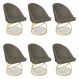 Kit 06 Cadeiras Poltrona de Jantar Bela Suede Marrom Rato Base Metálica Luxo Dourado - Pallazio